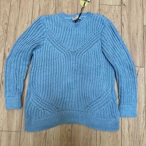 People Tree Organic Knitted Corinne Blue Sweater Jumper NWT